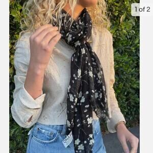 ONAM Floral Scarf Bamboo Artisan Lightweight Preppy Ditzy Spring Wearable Art